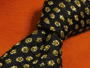 ■送料無料■良品！BARREAUX バルー 冬物ネクタイ 絹×毛 パターン柄 黒 日本製 (i-10)