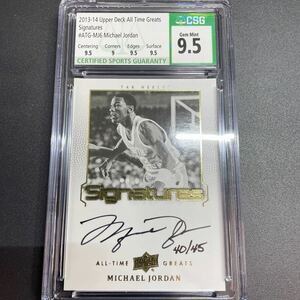 2013-14 all time greats signature michael jordan csg 9.5 auto 10 NBAカード