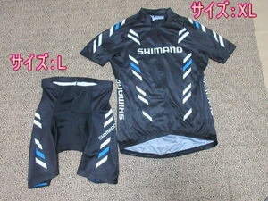 SHIMANO シマノ サイクリングウェア　上（サイズ：XL)　下（サイズ：L）黒 半袖　