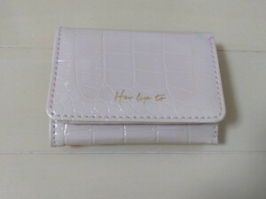 her lip to 小嶋陽菜　ハーリップトゥ　ミニ財布　クロコ柄　ミニウォレット　コイン　お札　カード　三つ折り　付録　汚れ　sweet AKB