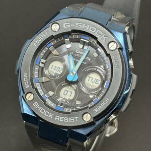 099056-02　カシオ　CASIO　ジーショック　G-SHOCK　GST-300G　電波ソーラー　メンズ　腕時計　ラバーベルト　黒文字盤　1円～