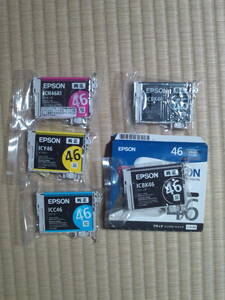 IC4CL46 純正 期限不明 ICBK46 ×2 ICM46A1 ICY46 ICC46 計5個 エプソン EPSON IC46 サッカーボール 1