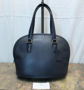 OLD COACH ROUND TYPE LEATHER HAND BAG MADE IN USA/オールドコーチラウンド型レザーハンドバッグ