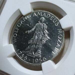 NGC PF62 CAMEO 1956 オーストリア モーツァルト生誕200周年記念銀貨 アンティークコイン モダンコイン　