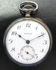 ◆懐中時計◆EMPIRE 精工舎 SEIKO スモセコ 懐中時計 silver900 三つ折りボディ 風防割れ 手巻き 稼働品