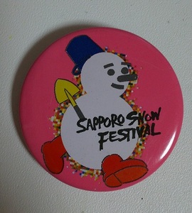 北海道 札幌 雪まつり 缶バッジ 雪だるま SAPPORO SNOW FESTIVAL レトロ 当時物