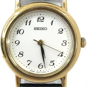 SEIKO セイコー 腕時計 4N21-1150 クオーツ アナログ ラウンド シルバー ブラック ヴィンテージ 電池交換済み 電池交換済み 動作確認済み