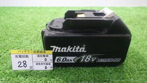 充電回数28回 ◇ マキタ (makita) バッテリー BL1860B 電動工具 リチウムイオン電池 中古品