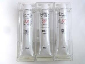 油絵具 3本 ホルベイン EXTERA FINE Artists’ Color White パーマネント ホワイトSF シリーズｗ 110ml チューブ　ケース入り 未使用 古品