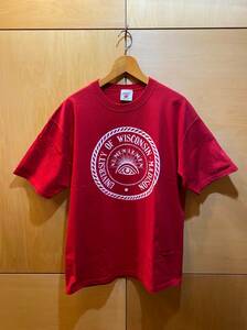 古着 ウィスコンシン大学 NUMENLUNMEN Tシャツ 赤 カレッジ WISCONSIN XL