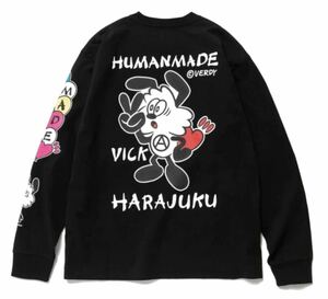 1000円スタート！Human Made x Verdy Vick L/S T-Shirt ヒューマンメイド　ヴェルディ　コラボ　Tシャツ　ロンT サイズM ブラック
