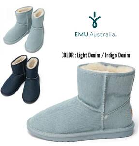 25cm [EMU Australia] エミュ オーストラリア 撥水 デニム ボア ムートンブーツ Stinger Denim Mini 【EMW1377】ライトデニム / 8