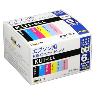 まとめ得 ワールドビジネスサプライ Luna Life エプソン用 KUI-6CL 互換インクカートリッジ 6本セット x [2個] /l