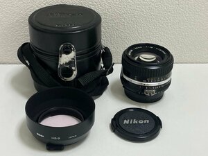 【J21279】NIKON ニコン レンズ NIKKOR 1:1.4 F-50mm レンズフード ケース付 動作未確認
