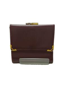 Cartier◆Cartier カルティエ 3つ折り財布/レザー/BRD/無地/レディース