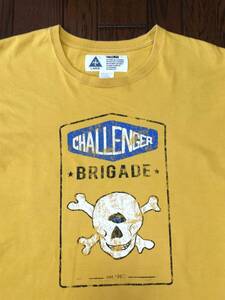 チャレンジャー ブリゲイド CHALLENGER BRIGADE サイクロプス スカル Tシャツ L マスタードイエロー ドクロ クロスボーン