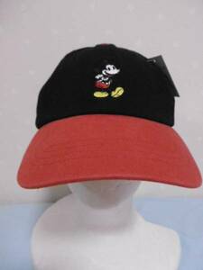 ●帽子●ミッキーマウス■ キャップ　56.5～58.5cm　黒赤
