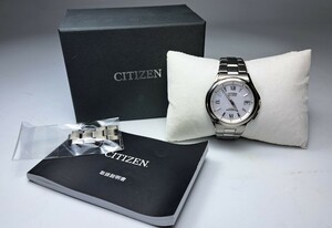 CITIZEN ATTESA エコドライブ 電波ソーラーデイデイト メンズ 腕時計 ケース 説明書付 稼動品 