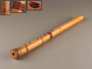 古美術 時代和楽器 竹製 尺八 在銘 時代物 極上品 初だし品 C4180