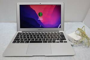 E4916 Y Apple MacBook Air(11-inch Early 2015) A1465 Core i5(5250U)/1.6GHz RAM:4GB/SSD:128GB Monterey 認証済　動作品・充電器付き