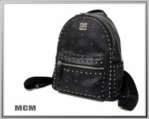 ☆美品MCM/エムシーエム スターク ヴィセトス スタッズ リュック/バックパック/ リュックサック 黒 送料税込み！