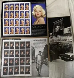 ジェームズ・ディーン、マリリン・モンロー　アメリカ 外国切手　パンフレットセット