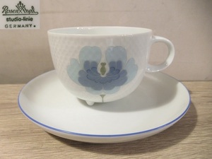 〓2)Rosenthal ローゼンタール スタジオライン/センチュリー ブルーフラワー コーヒーカップ＆ソーサー C&S ティーカップ ドイツ 洋食器 ξ