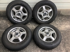 軽自動車用 社外アルミホイール 4J 12インチ PCD100 IS42 貨物用タイヤ付 22年製造 145/80R/12 エブリー ハイゼット 軽トラック 軽バン 