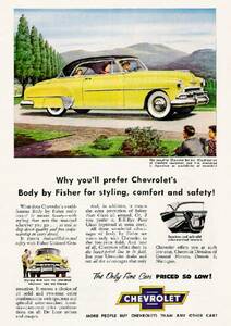 ◆1952年の自動車広告　シボレー ベルエア2 CHEVROLET GM