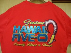 即決　ハワイ　ファイブオー　FIVE-O Season 9　Ｔシャツ　赤色　Ｍ　ポリ素材 