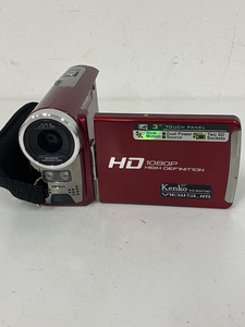 100円～◎Kenko ケンコー VS30FHD レッド ビデオカメラ VIEWSLIM HD 1080P デジタルフルハイビジョンムービーカメラ バッテリー リモコン付