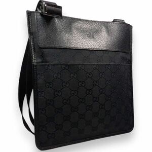 1円 美品 GUCCI ショルダーバッグ サコッシュ 斜めがけ クロスボディー 小物 メンズ 