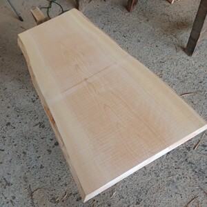 A-1437【101×43～54×4.8cm】 国産ひのき 　耳付板 　　テーブル 　まな板　椅子　 看板 　一枚板　 桧　 檜　無垢材　 DIY