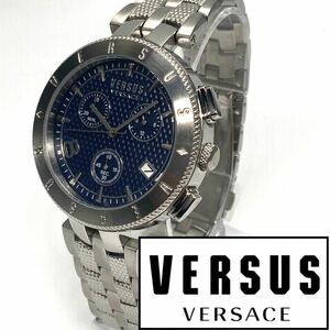 ★シンプルな美しさ! Versus Versace ヴェルサス ヴェルサーチ メンズ クロノグラフ ステンレス 腕時計 高級ブランド シルバー クォーツ