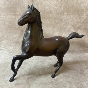 金属工芸 鉄製 馬 駆ける馬 置物 インテリア 和風 縁起物 美しい馬 うま 高さ約30cm 馬の置物 作者不明