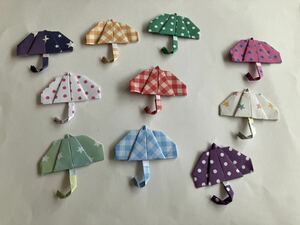 ハンドメイド 折り紙 傘　10本　幼稚園 壁面飾り 保育園 施設 