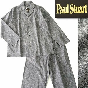 新品 1.4万 ポールスチュアート ボイル撚り セットアップ パジャマ M 灰 【J50679】 Paul Stuart 日本製 春夏 ペイズリー イージーパンツ