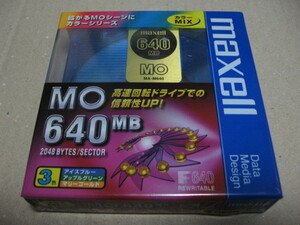 maxell マクセル 3.5インチ MOディスク 640MB 3枚入 MA-M640(MIX)B3P カラーMIX