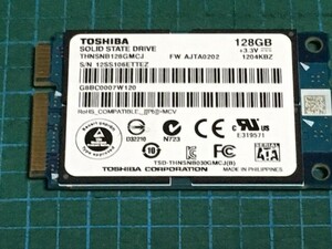 TOSHIBA 東芝 THNSNB128GMCJ SSD 128GB mSATA Win10にてのみ動作確認済み、正常判定品、ジャンク扱い