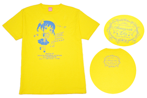 Y-6396★送料無料★美品★田村ゆかり LOVE LIVE 2015年 Spring Sunny side Lily ライブツアー★イエロー クレープ 半袖 T-シャツ Ｍ 