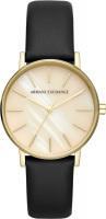 新品 ARMANI EXCHANGE アルマーニ エクスチェンジ 腕時計 AX5561レディース ボーイズサイズ Lola ローラ ゴールド ブラック レザー