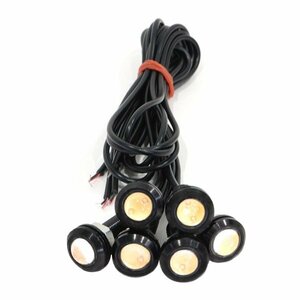 Б スポットライト LED イーグルアイ ピンク 6個セット 12V 高輝度 超小型 デイライト 18mm 防水仕様 常時点灯 ボルト 牛目