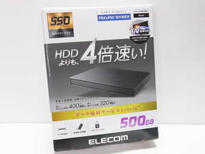 【箱開封/本体未開封】エレコム ELECOM ESD-EJ0500GBKR 外付けポータブル SSD ブラック 500GB USB3.2