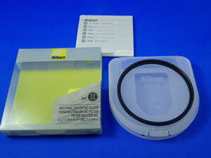 ☆Nikon ニコン☆ニュートラルカラーNCフィルター 77mm☆NEUTRAL COLOR NC FILTER 77mm☆パッケージ・ケース・使用説明書付☆