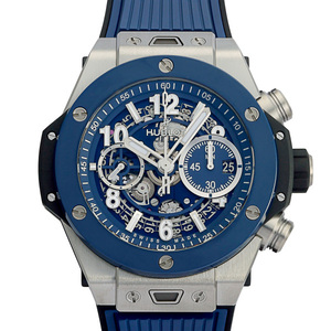 ウブロ HUBLOT ビッグバン ウニコ チタニウム ブルーセラミック 421.NL.5170.RX ブルー/シルバー文字盤 新品 腕時計 メンズ