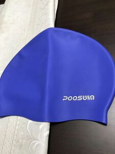 未使用　POQSWIM シリコン スイムキャップ フリーサイズ 内側はエンボス加工　ブルー