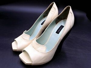 LOEWE ロエベ ウッドデザインヒール オープントゥ パンプス size36（23.0cm位）/アイボリー ■◇ ☆ eea1 レディース