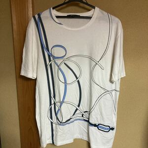 グッチ メンズ Tシャツ XL ホワイト・ネイビー・ライトブルー イタリア製 GUCCI 人気のビッグサイズ