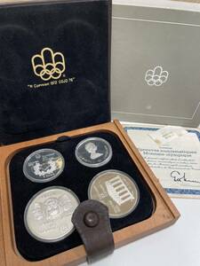 【8222】カナダ モントリオールオリンピック 1975年 記念銀貨セット 4枚セット 5ドル 10ドル ケース付き