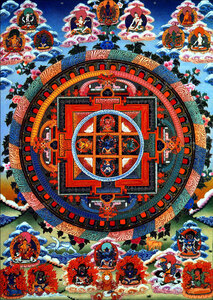 チベット仏教 曼荼羅　仏画　A4サイズ：297×210mm 